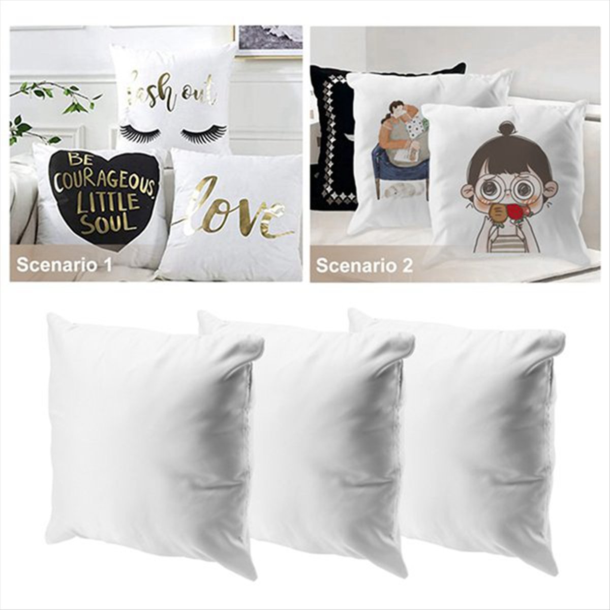 Pillow Cover Sublimation - N14R Juego de 8 Fundas de