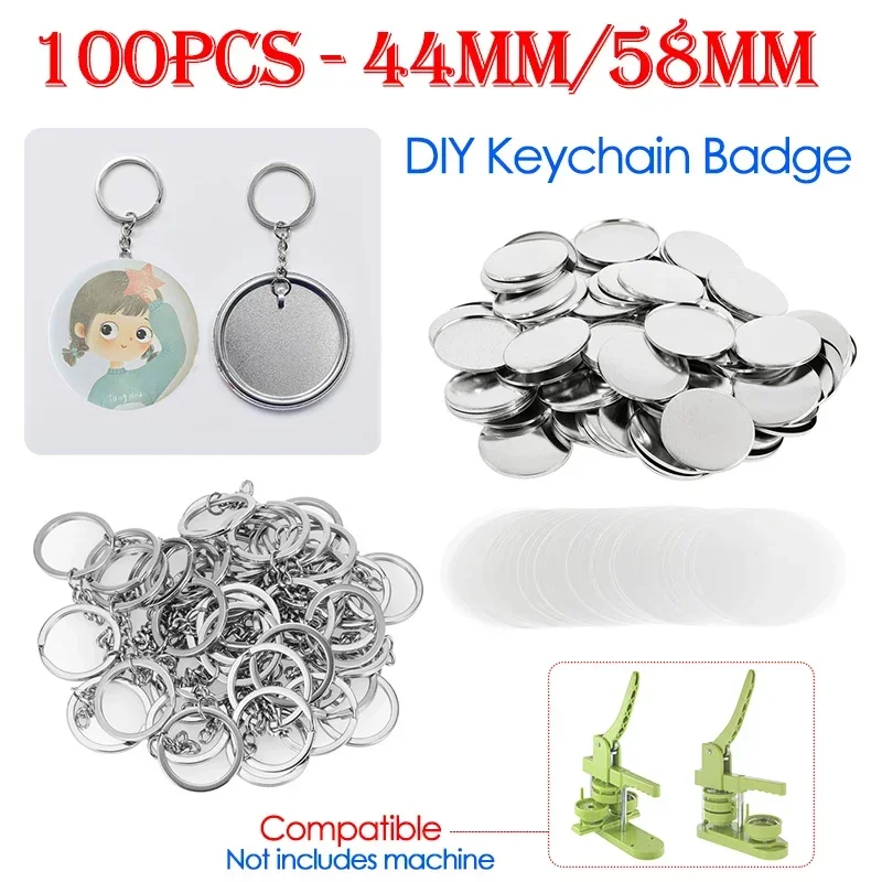 Button Badge Blank - 100 Uds. Llaveros de 44mm y