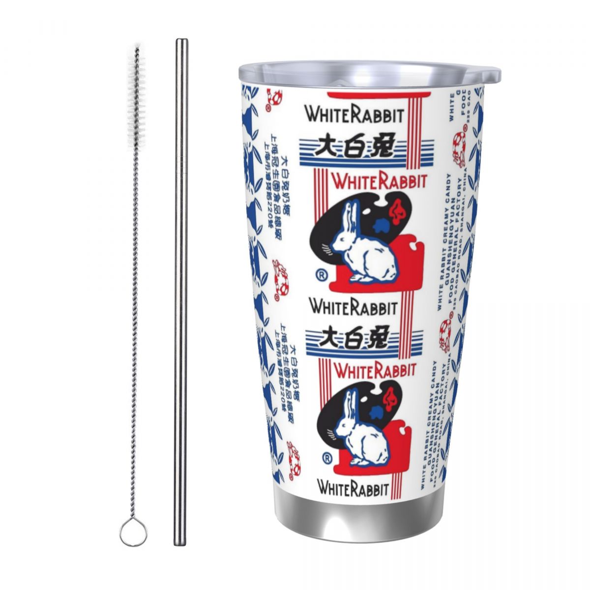 Tumbler 20Oz White - Vaso de acero inoxidable de caramelo