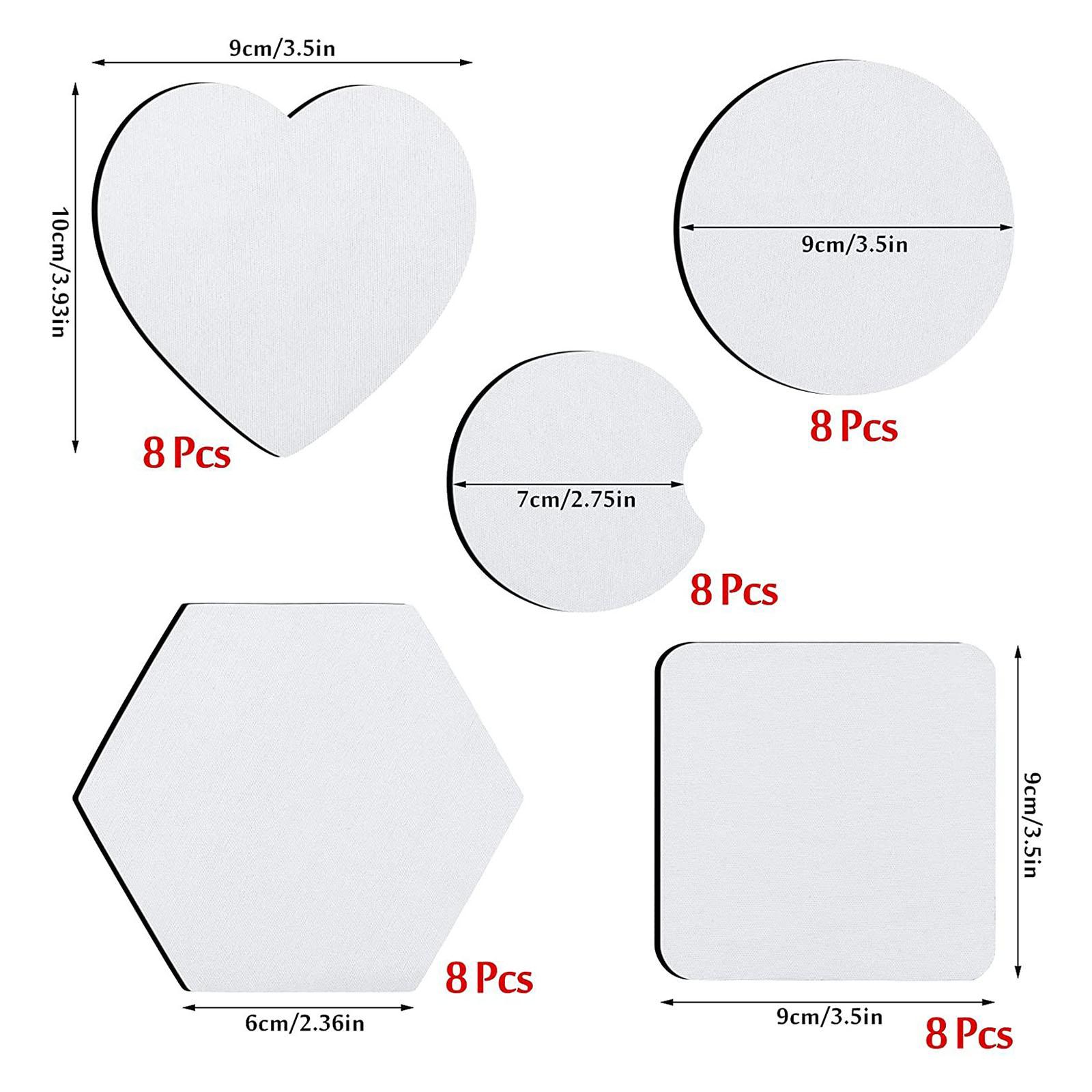 Coaster Sublimation Blank - 40 posavasos sublimables en blanco para
