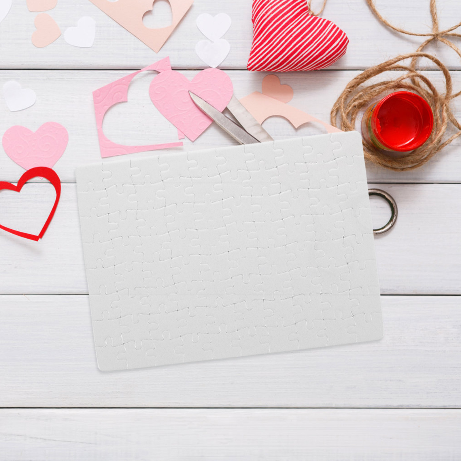 Puzzle Blank White - 4 Hojas de Rompecabezas en Blanco,