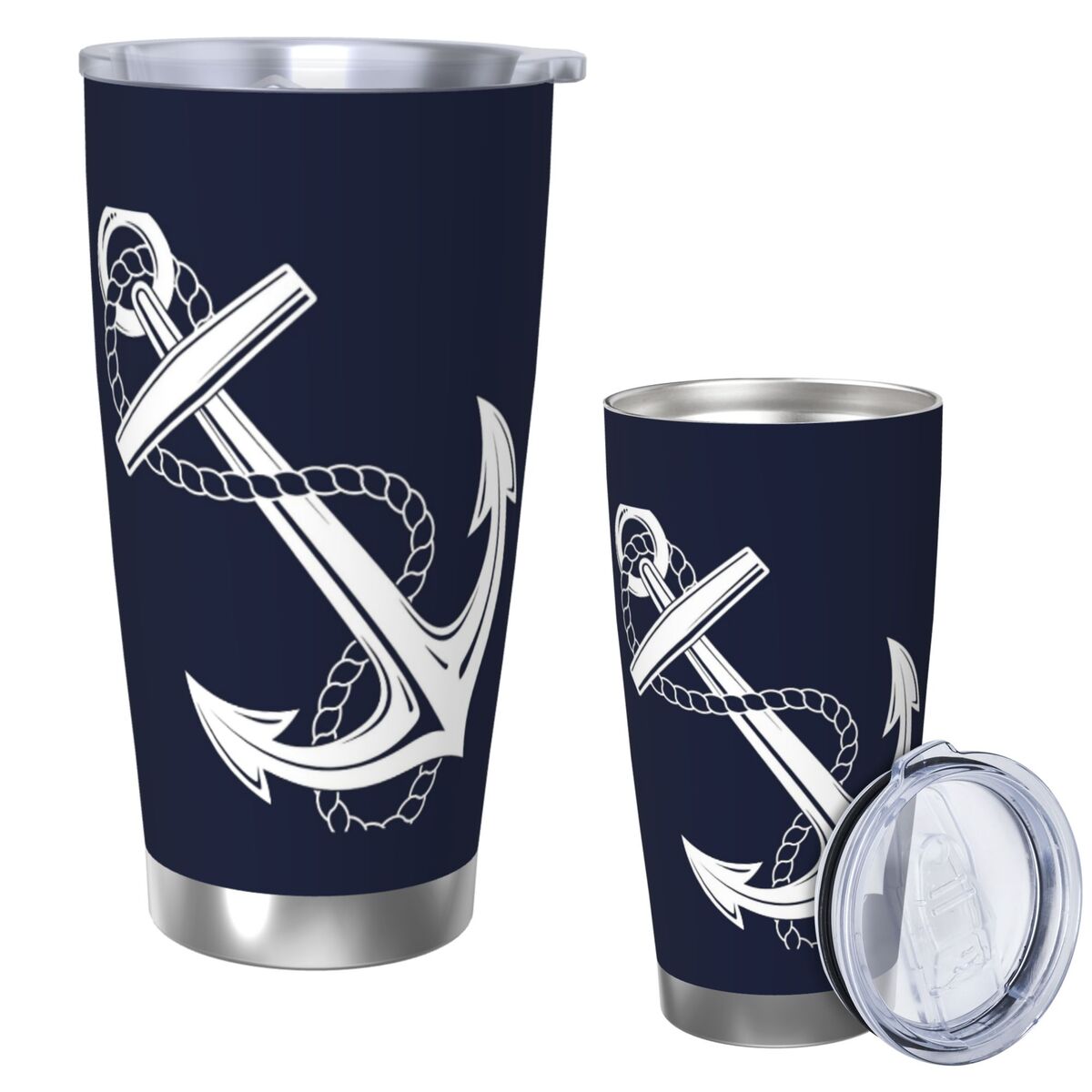 Tumbler 20Oz White - Vaso de acero inoxidable náutico blanco
