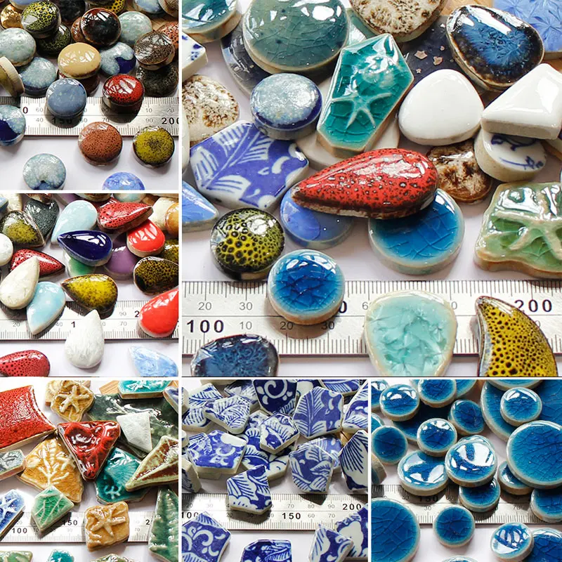 Ceramic Tile Blank - Azulejos de mosaico de cerámica ovalados,