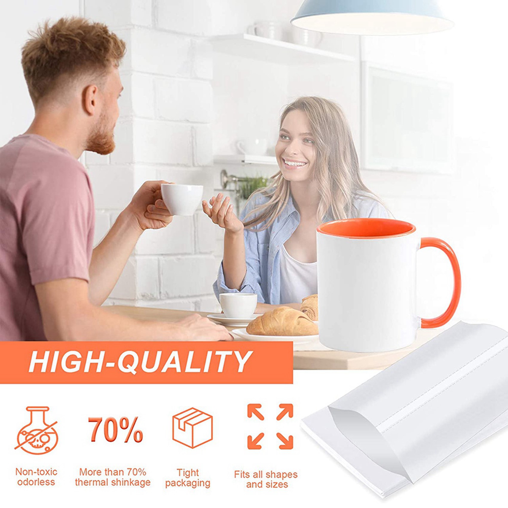 Sublimation Mug White - ABBN-8X12 Pulgadas Fundas Termoencogibles para Sublimación,