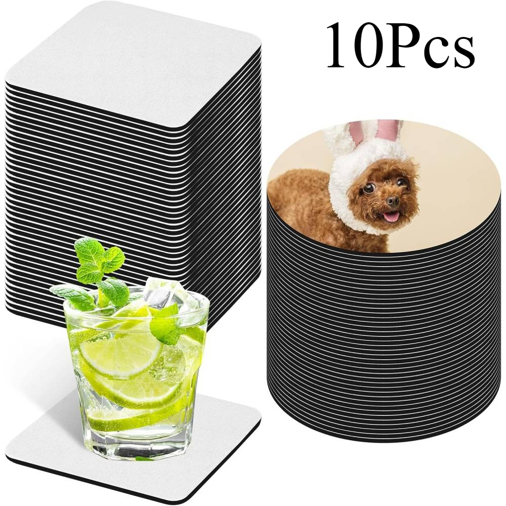 Juego de 10 posavasos en blanc - Coaster Sublimation Blank reseña y precio