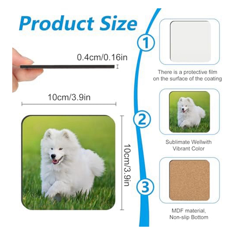 24 Posavasos Sublimables de MD - Coaster Sublimation Blank reseña y precio