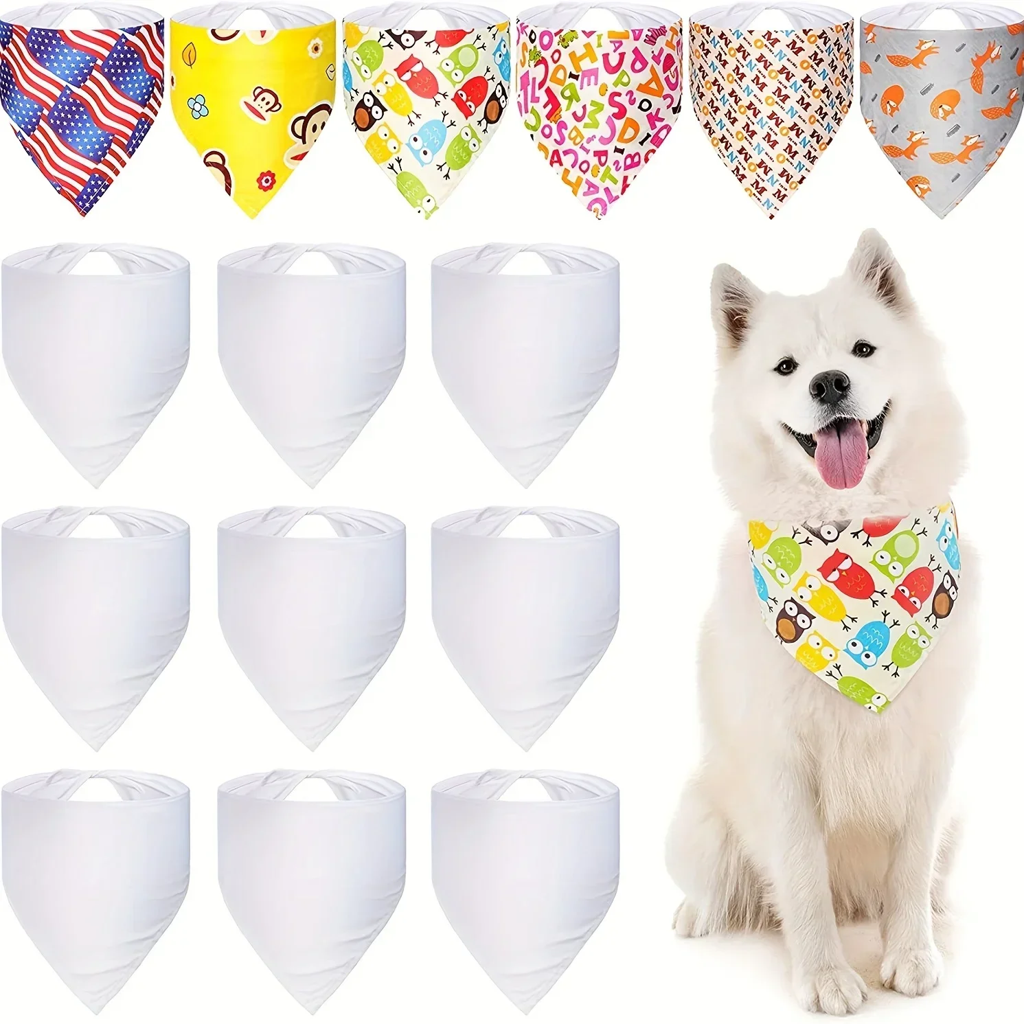30 pañuelos blancos de poliést - Bandana Blank White reseña y precio