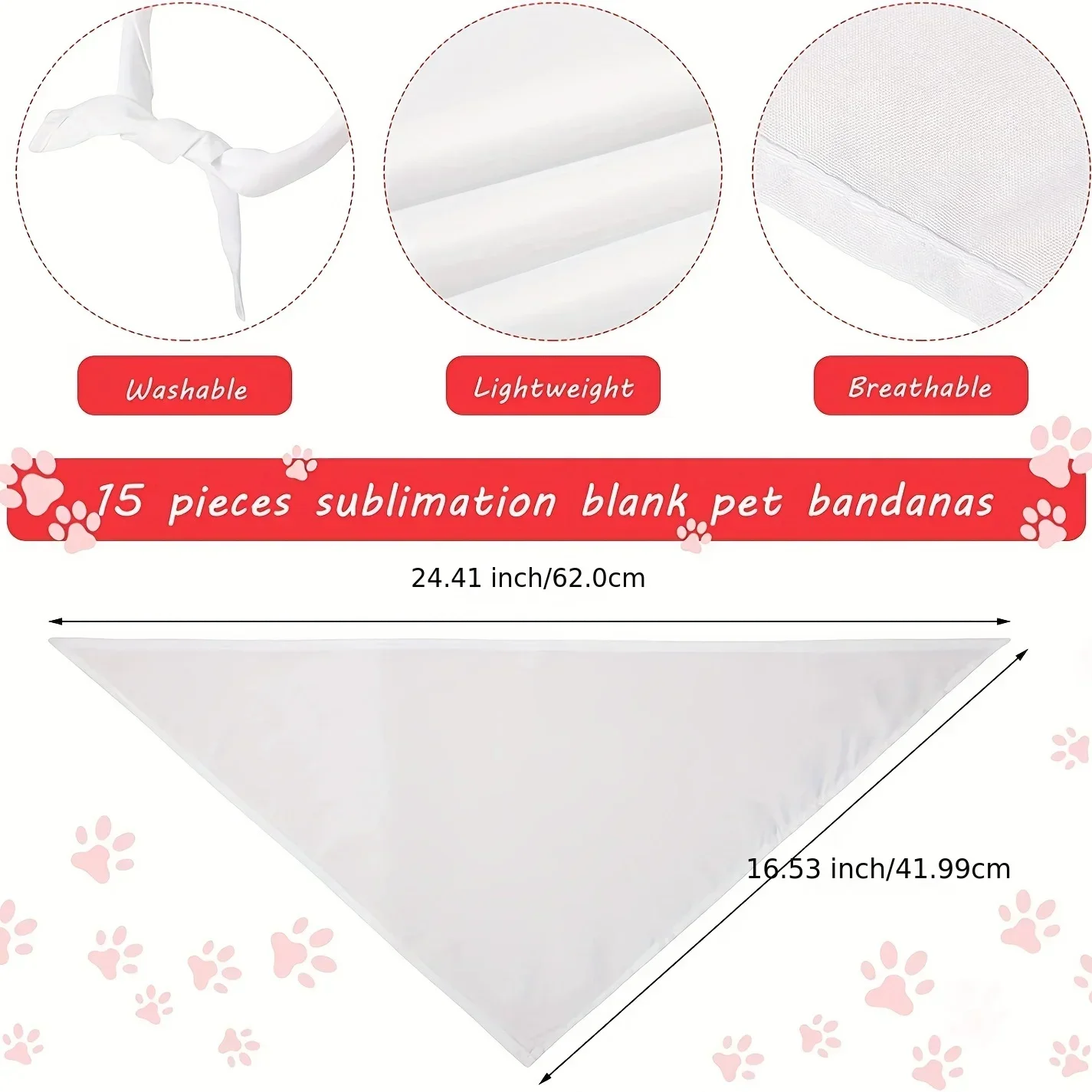 30 pañuelos blancos de poliést - Bandana Blank White reseña y precio