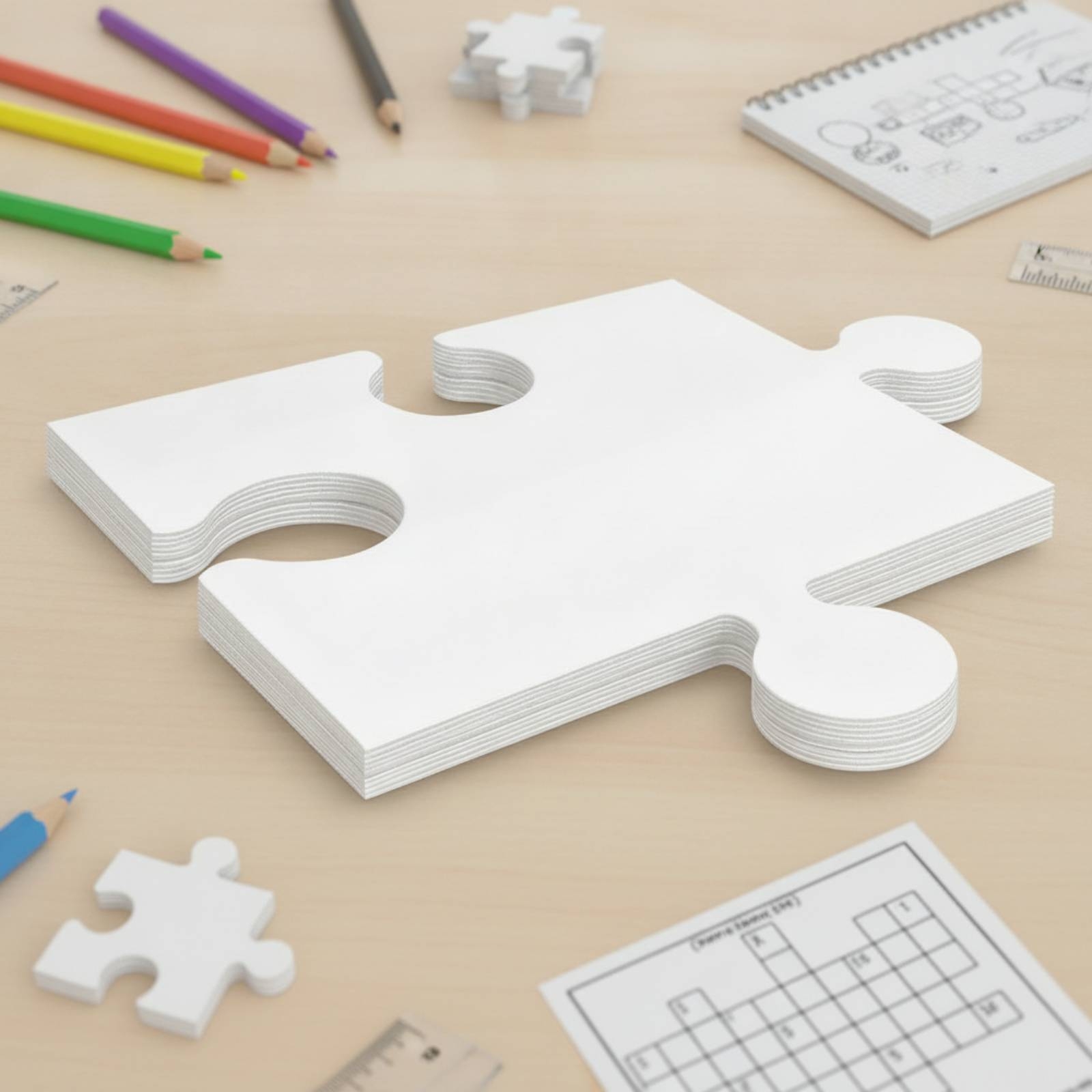 24 Piezas de Rompecabezas de C - Puzzle Blank White reseña y precio