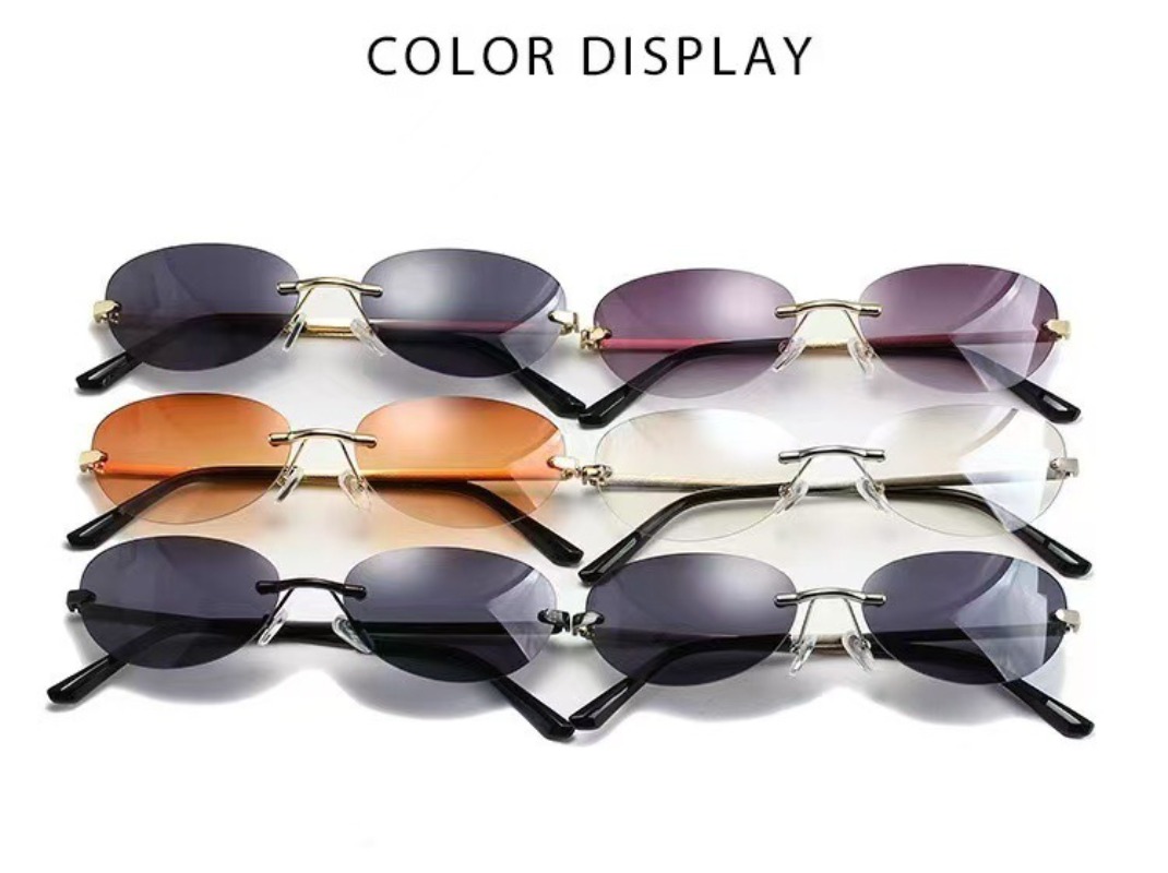 Gafas de sol ovaladas sin mont - Metal Photo Panel reseña y precio