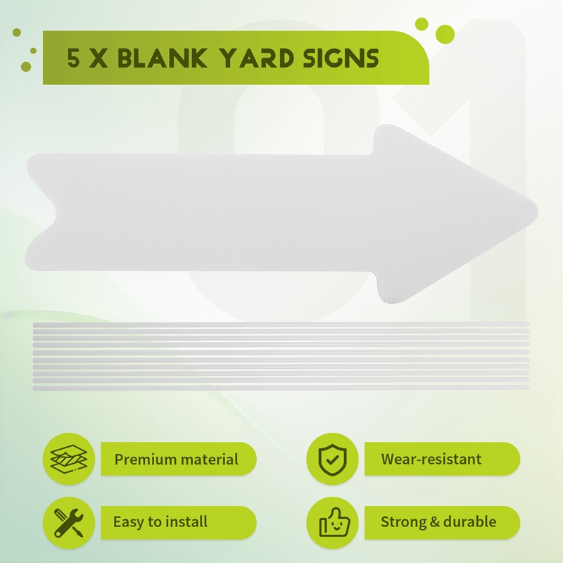 Paquete de 5 Letreros Blancos  - Yard Sign Blank reseña y precio