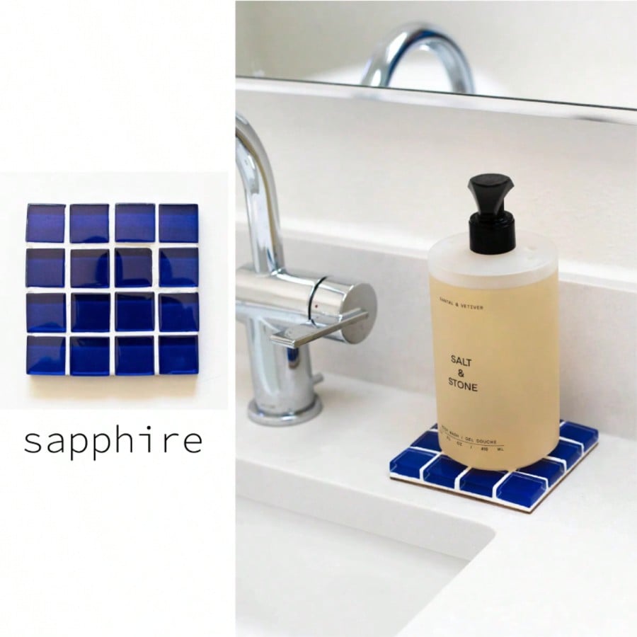 Juego de 3 Posavasos de Vidrio - Ceramic Tile Blank reseña y precio