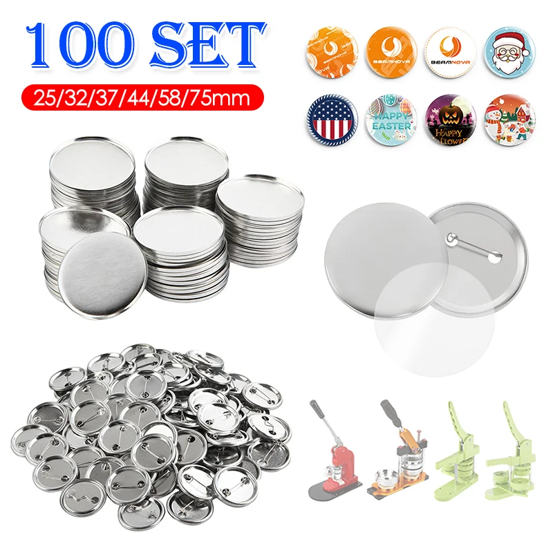 Juego de 100 insignias en blan - Button Badge Blank reseña y precio