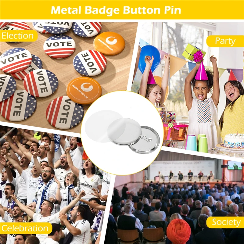 Juego de 100 insignias en blan - Button Badge Blank reseña y precio