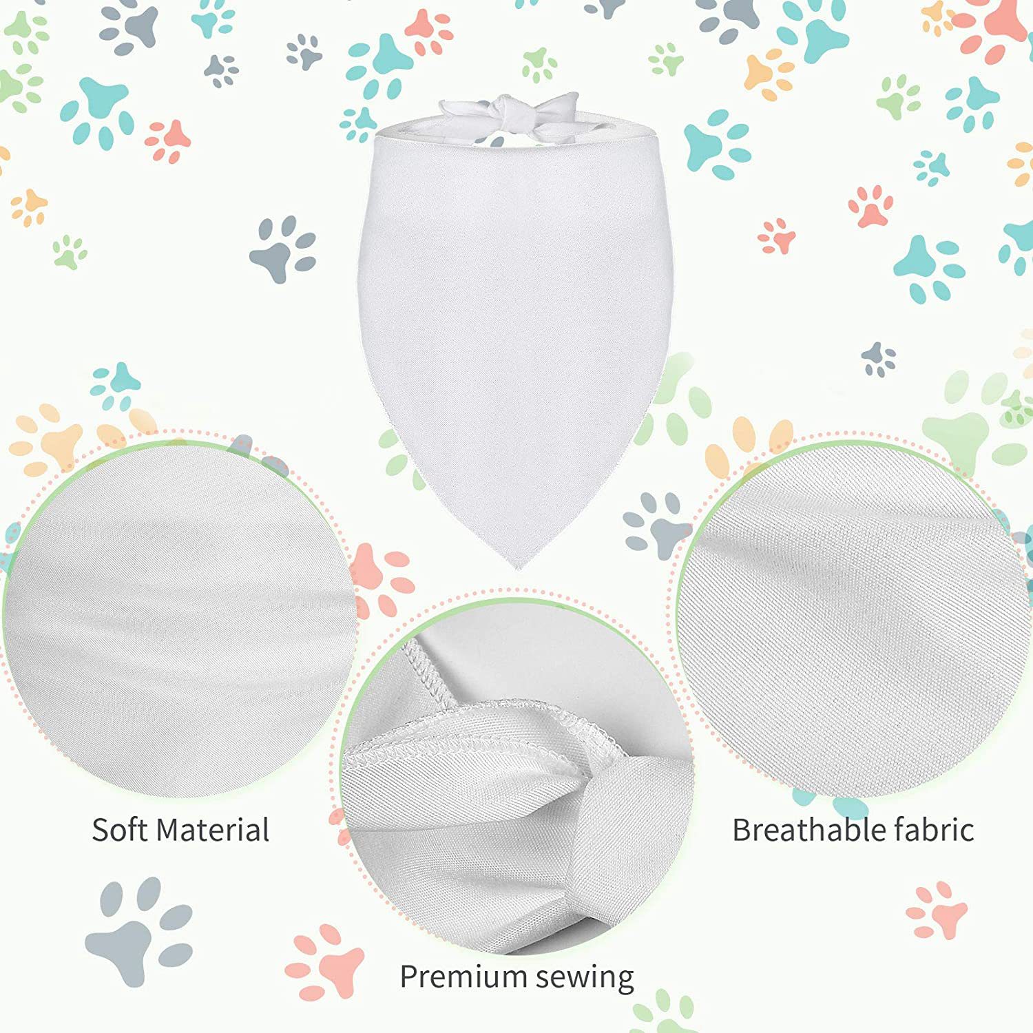 100 piezas sublimación pañuelo - Bandana Blank White reseña y precio