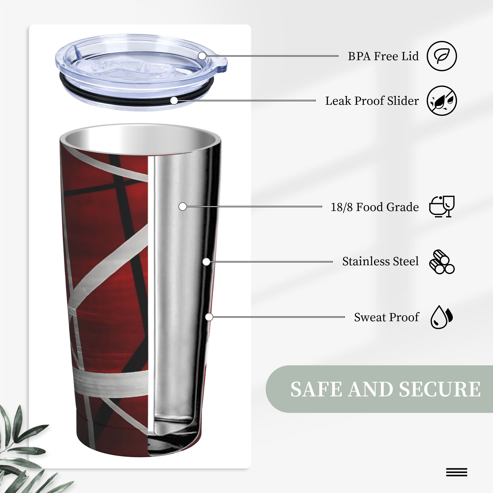 Vaso Térmico V-Van Halens Rojo - Tumbler 20Oz White reseña y precio
