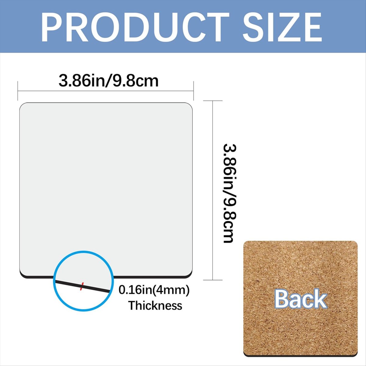 ABYA 30 Posavasos Cuadrados pa - Coaster Sublimation Blank reseña y precio