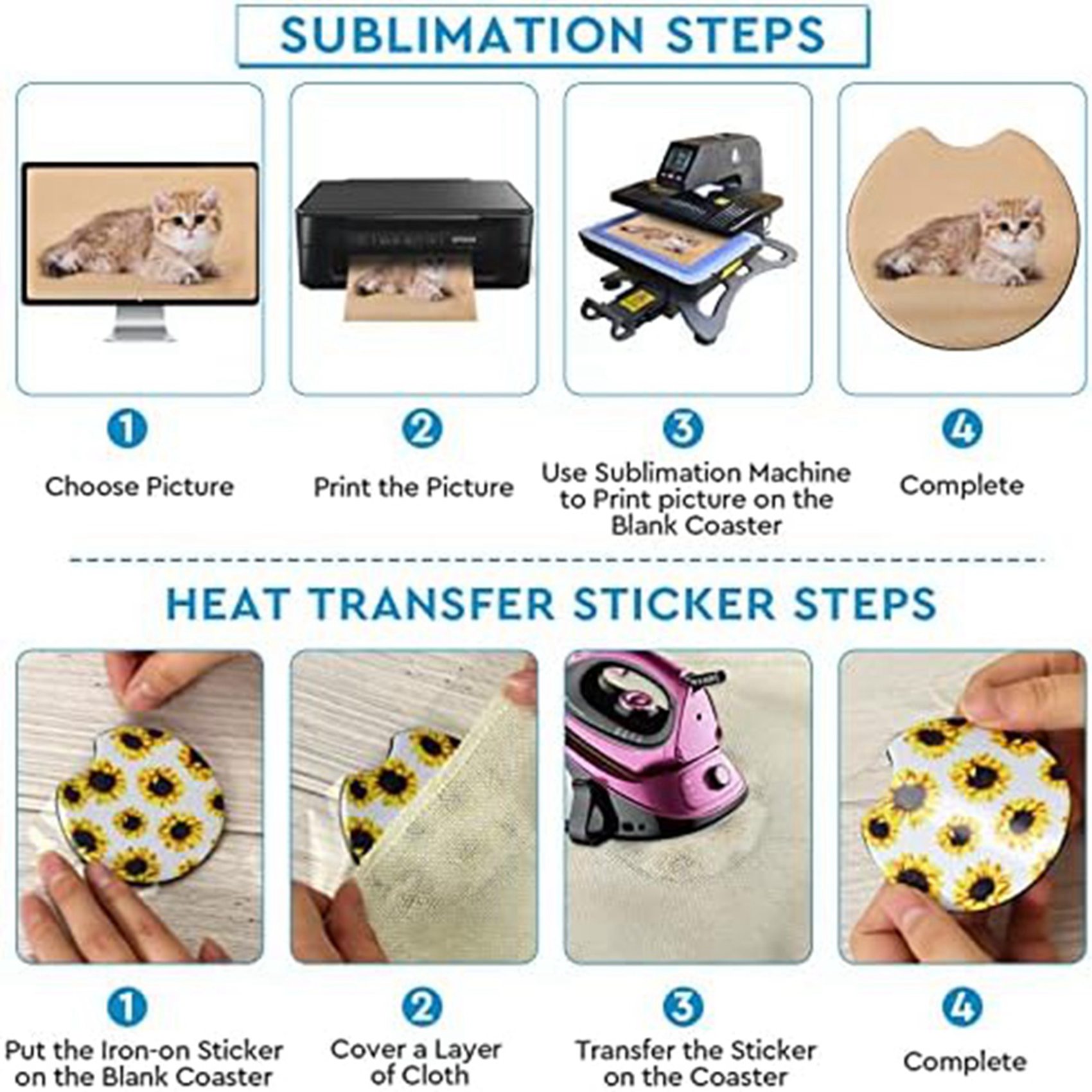 F-F 40 posavasos cuadrados par - Coaster Sublimation Blank reseña y precio